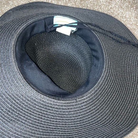 Physician Endorsed UPF 50 straw hat wide brim black gold band straw beach - Picture 5 of 8